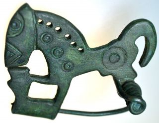 Roman Bronze Zoomorphic Brooch Fibula Horse photo