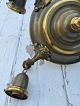 Vtg Antique Two - Tone Brass Victorian Art Deco 4 Arm Pan Chandelier Light Fixture Chandeliers, Fixtures, Sconces photo 3