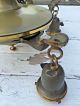 Vtg Antique Two - Tone Brass Victorian Art Deco 4 Arm Pan Chandelier Light Fixture Chandeliers, Fixtures, Sconces photo 8