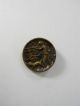 Antique Brass Picture Button W/ Bird Hunter & Hunting Dog Scene 23mm/ Cut Shank Buttons photo 1