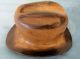 Wooden Cowboy Hat Solid Block Millinery Mold Display Vintage Brim Western Form Industrial Molds photo 4