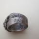 1904 Antique Hand Made Jewelry - Silver Ring W/ Blue Stone - Armenian Inscription Other Antique Non-U.S. Silver photo 7
