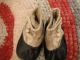 Antique Early Aafa Child Doll Black & White Leather Side Button Shoes Boots Vtg Primitives photo 1