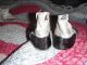 Antique Early Aafa Child Doll Black & White Leather Side Button Shoes Boots Vtg Primitives photo 2