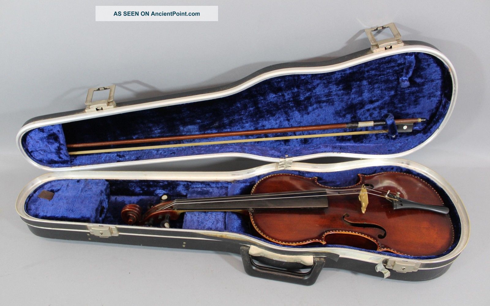 Antique Circa 1900 Figured Maple,  Mop Purfling & Tuning Keys 4/4 Violin Nr String photo