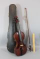 Antique Circa 1900 Figured Maple,  Mop Purfling & Tuning Keys 4/4 Violin Nr String photo 1