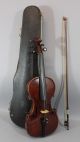 Antique Circa 1900 Figured Maple,  Mop Purfling & Tuning Keys 4/4 Violin Nr String photo 2