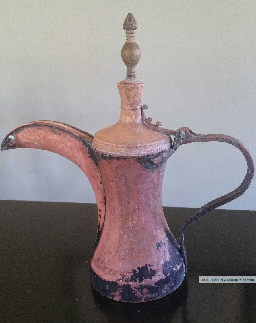 Extremely Rare Large Bedouin Brass/copper Dallah/coffee Pot Saudi Arabia Middle East photo