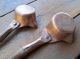 2 Primitive 1800s Antique Hand Hammered Copper Ladles W/ Spouts S 3 & 4 Primitives photo 5