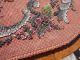 Antique Mahogany English Victorian Tea Tray Hand Beaded Trivet Trivets photo 3