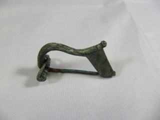 Ancient Roman Bronze Knee Type Fibula Brooch 3 - 4 Century Ad photo