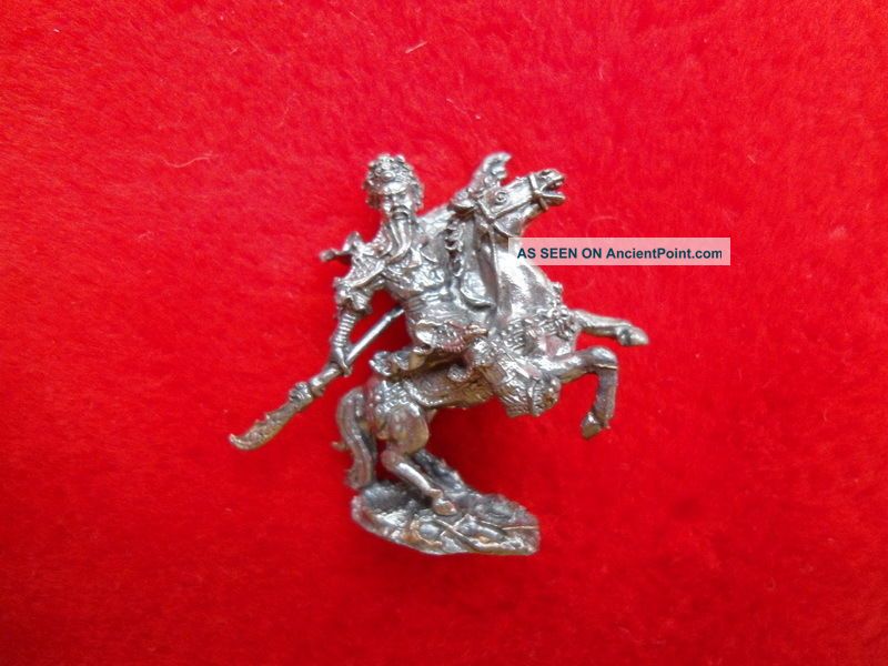 Guan Yu Mini Brass Statue Thai Amulet Help Fortune Power Amulets photo