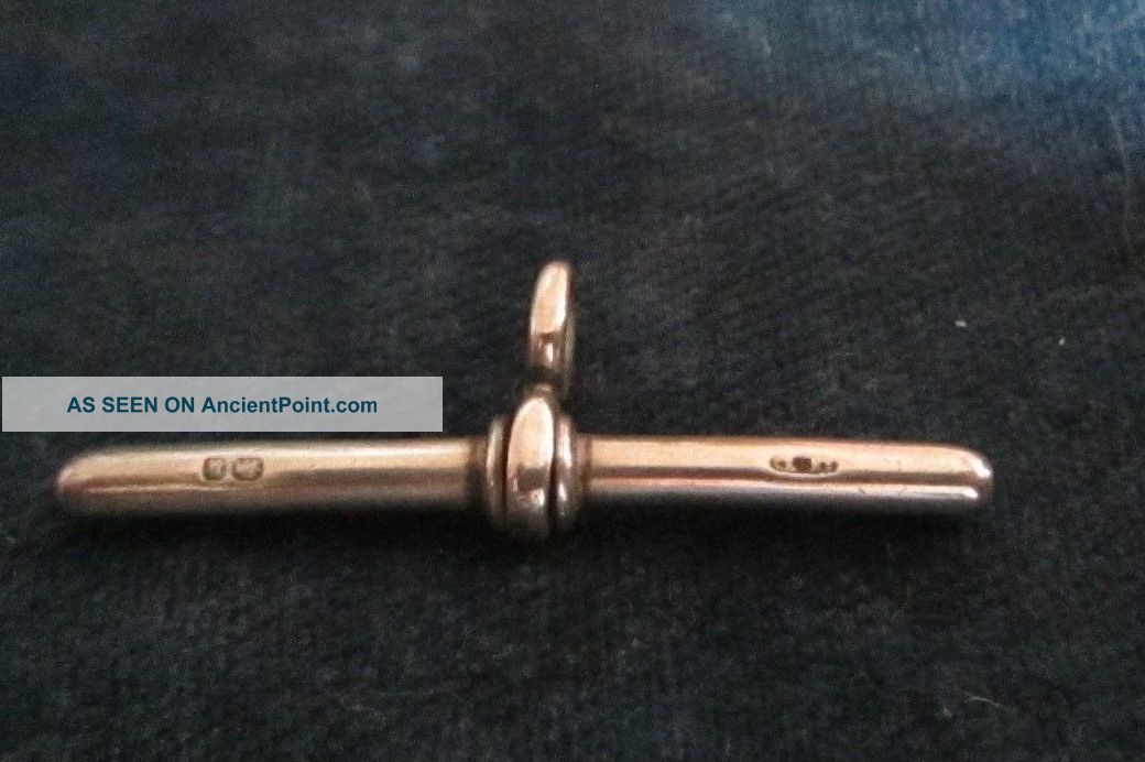 Antique Solid Silver T - Bar For Watch Chain - Hallmarked Birmingham 1894 Pocket Watches/Chains/Fobs photo