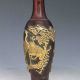 Chinese Purple Bronze Gilt Hand Carved Red - Crowned Crane&pine Vase Vases photo 2
