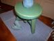 Primitive Little Round Stool Pretty Blue/green Makes A Great Riser To. Primitives photo 1