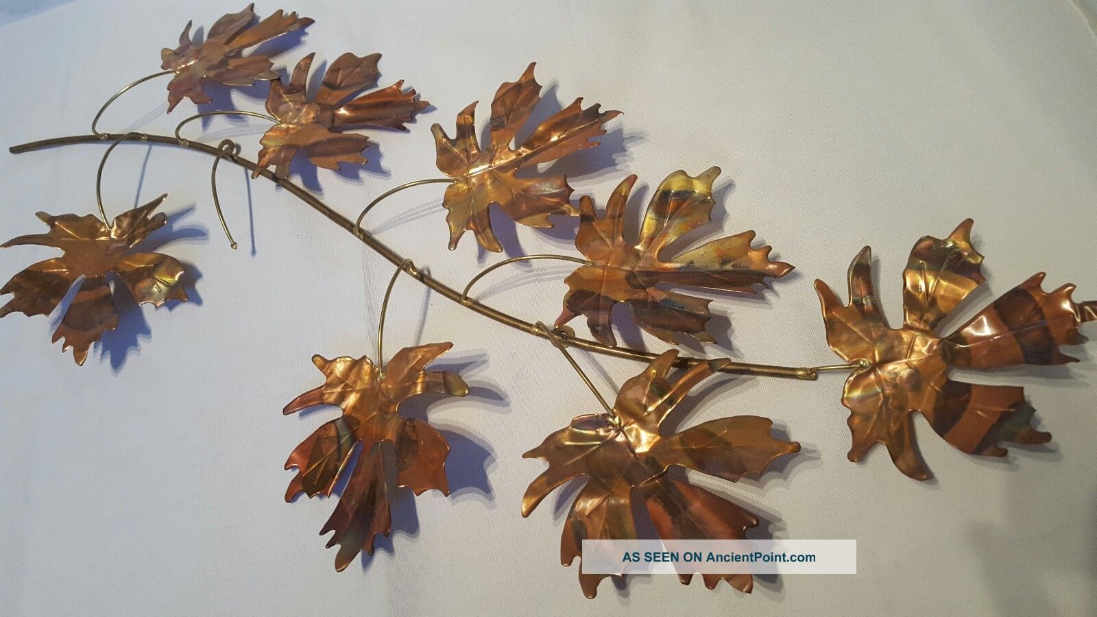 Mid Century Brass And Copper Maple Leaf Sculpture Mid-Century Modernism photo