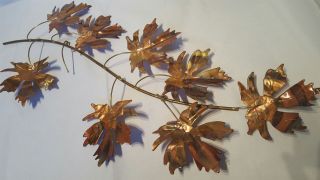 Mid Century Brass And Copper Maple Leaf Sculpture photo