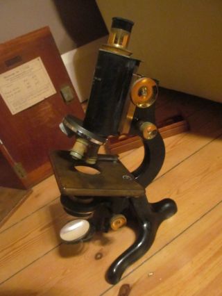 Vintage Watson & Son Service Microscope C/w Box - 1942 - Serial 77222 photo