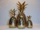 Vtg Mid Century Modern Brass Pineapple Mini Baby Ice Buckets Hollywood Regency Mid-Century Modernism photo 2