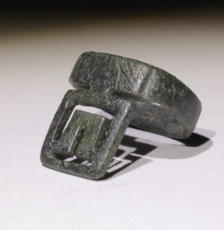 Quality Ancient Roman Bronze Key Ring - Circa 2nd - 3rd Century Ad photo