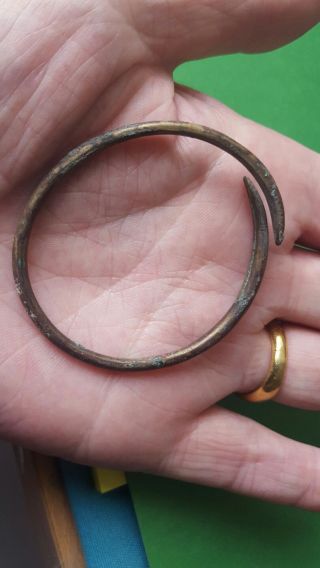 Very Rare Ancient Viking Bronze Snake Bracelet photo
