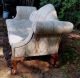 Antique Camelback Sofa Nyc Shop Tag Ornate Carved Ball Claw Feet Silk Upholstery 1900-1950 photo 4