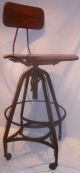 Antique Toledo Uhl Industrial Drafting Stool Chair.  99 Cents 1900-1950 photo 1
