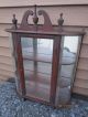 Antique Curio Display Wall Cabinet Display Case Curved Convex Glass 3 Tier Shelf Unknown photo 1