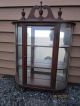 Antique Curio Display Wall Cabinet Display Case Curved Convex Glass 3 Tier Shelf Unknown photo 2