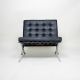 Knoll Mies Van Der Rohe Barcelona Chair Black Leather Mid Century Mid-Century Modernism photo 3