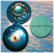 Silver Mermaid Sea Teal Glass Modern Filigree Brass Perfume Locket Studio Button Buttons photo 3