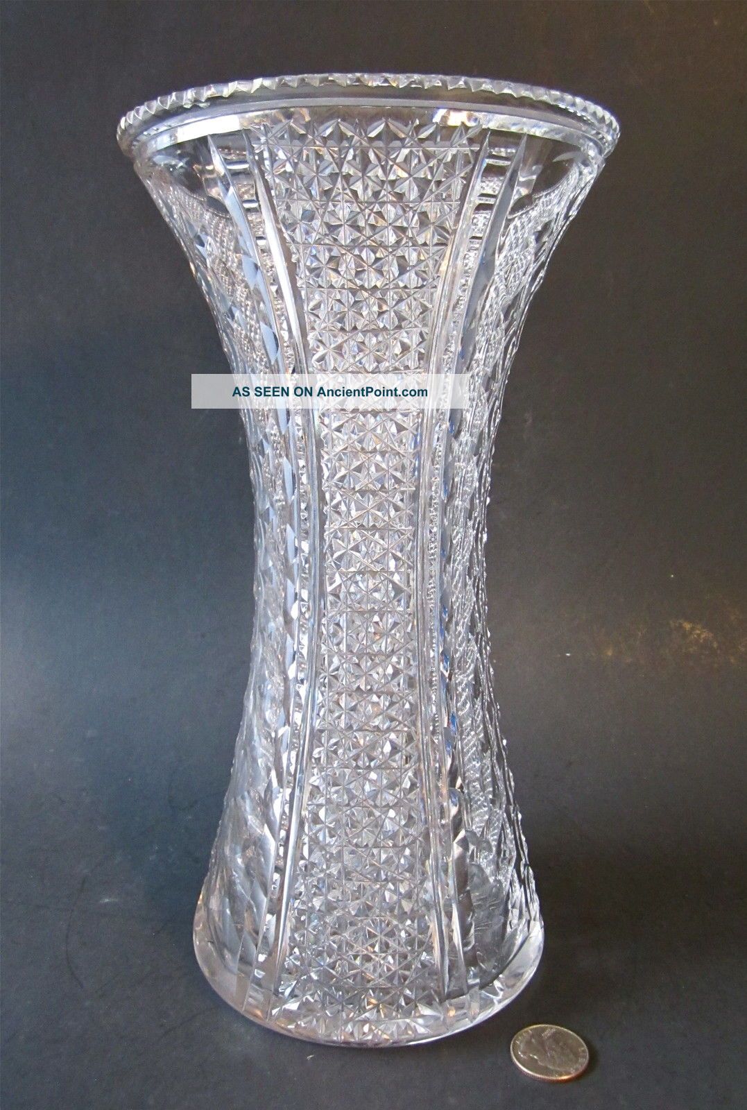 Rare Hawkes American Brilliant Kohinoor St Louis Diamond Cut Glass 11 
