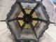 Antique Cast Iron Victorian Hanging Glass Panel Lamp Lamps photo 7