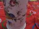 Exceptional Antique Hand Painted Porcelain Apothecary Style Jar Bird Floral Bottles & Jars photo 2