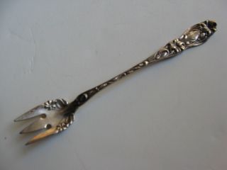 Sterling Frank Whiting Lily Oyster Cocktail Fork 6 1/8 1910 photo