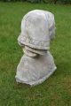 Art Nouveau Bust Of A Young Maiden In Tradional French Dress Weathered Garden photo 2