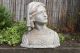 Art Nouveau Bust Of A Young Maiden In Tradional French Dress Weathered Garden photo 4