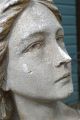 Art Nouveau Bust Of A Young Maiden In Tradional French Dress Weathered Garden photo 7