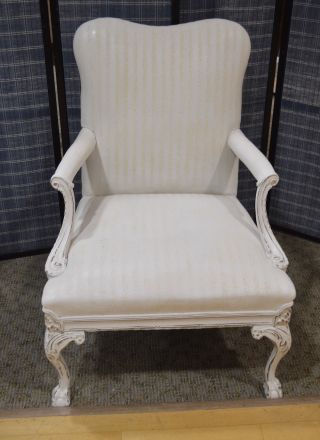 Vintage Carved Shabby Romantic Ball & Claw Acccent Chair photo