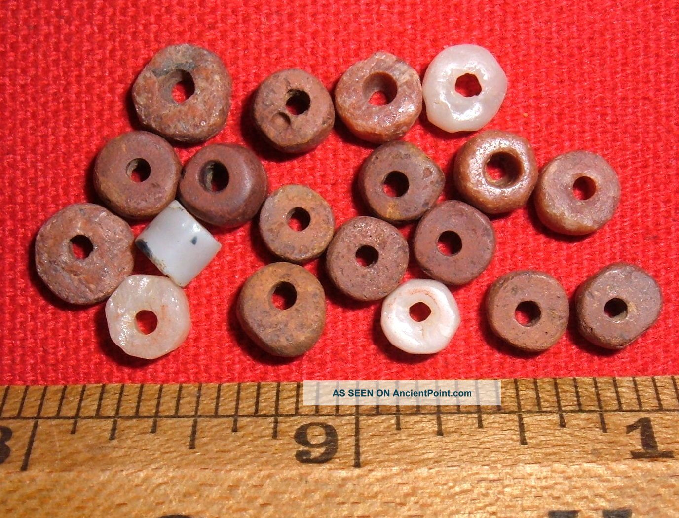 (18) Choice Small Sahara Neolithic Stone Beads,  Prehistoric African Artifacts Neolithic & Paleolithic photo