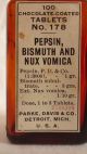 Antique Parke Davis Apothecary Medicine Nux Vomica Cork Top Glass Bottle Bottles & Jars photo 1