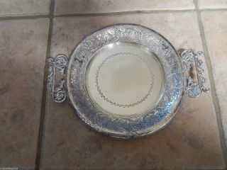 Antique Rockford Quadruple Silver Plate Ornate Tray With Handle photo