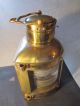 Antique Russell & Stoll Brass Nautical Ship ' S Oil Lamp.  Fresnel Lens On Lantern. Lamps & Lighting photo 1