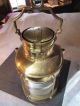 Antique Russell & Stoll Brass Nautical Ship ' S Oil Lamp.  Fresnel Lens On Lantern. Lamps & Lighting photo 2