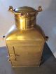 Antique Russell & Stoll Brass Nautical Ship ' S Oil Lamp.  Fresnel Lens On Lantern. Lamps & Lighting photo 5
