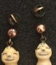 Vintage Hand Carved Alaska Inuit Billiken Charm & Gold Earrings W/ Threaded Post Native American photo 4
