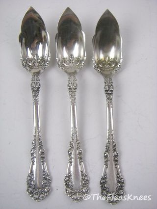 1847 Rogers Bros A1 Silverplate Berkshire 3 Fruit Spoons photo