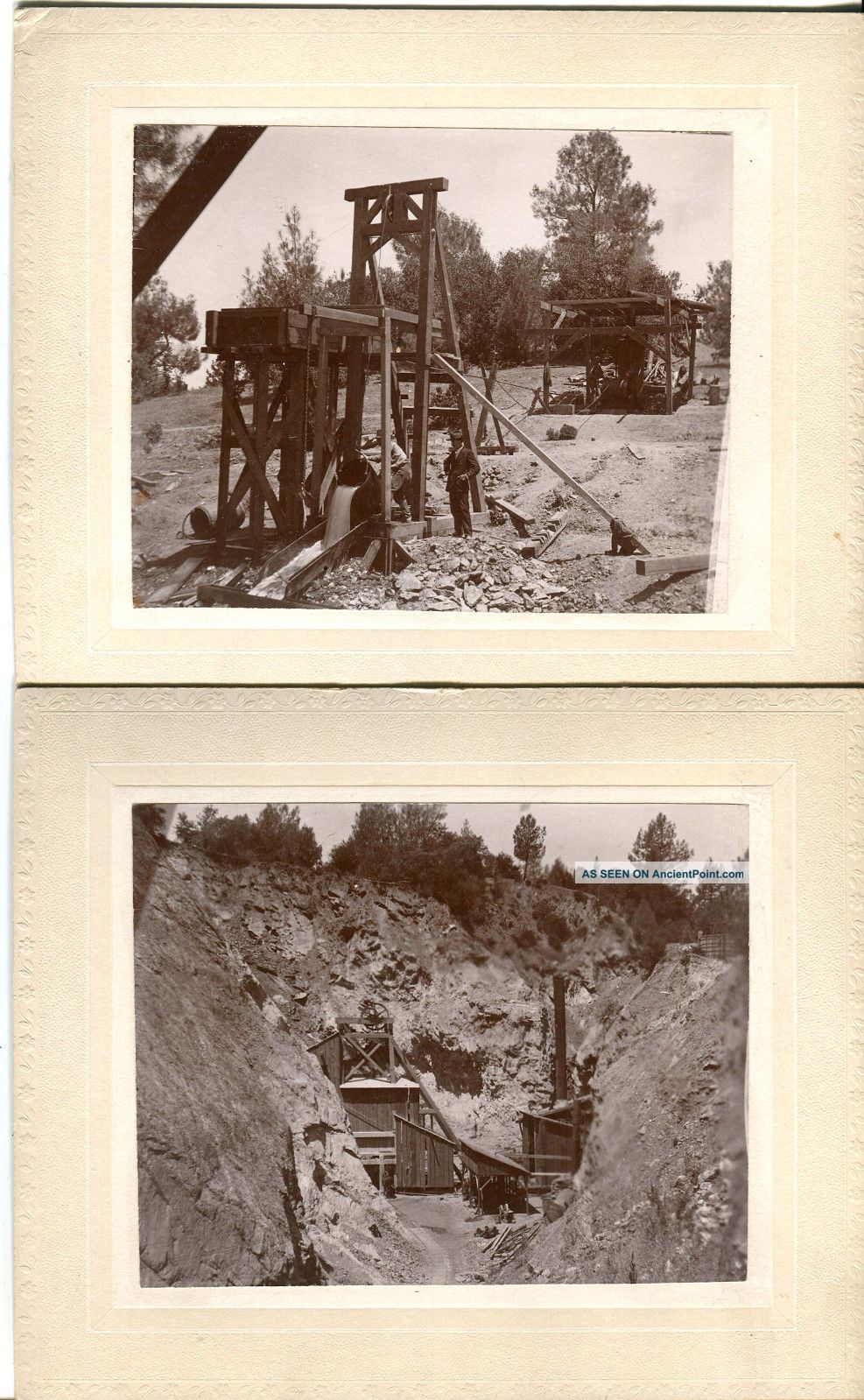 12 Antique Photos,  Mining Camp & Town From The 1800 ' S,  Pennsylvania? Mining photo