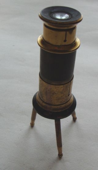Early 20th Century Miniature Table Microscope By Hunter Penrose London photo