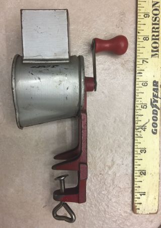 Small Vintage Antique Counter - Top Grater Red & Silver Metal W/wood Made In U.  S.  A photo
